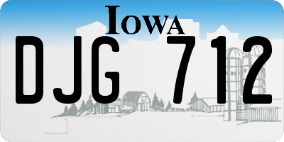 IA license plate DJG712
