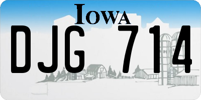 IA license plate DJG714