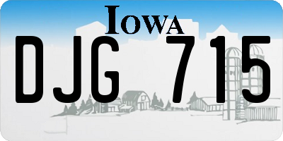 IA license plate DJG715