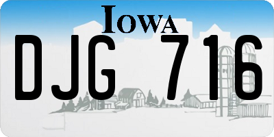IA license plate DJG716