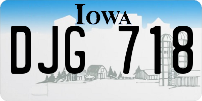 IA license plate DJG718