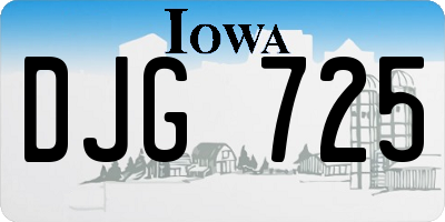 IA license plate DJG725