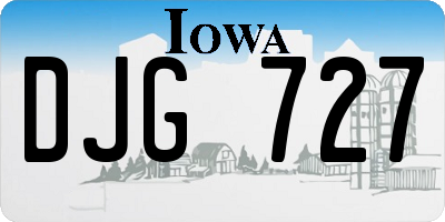 IA license plate DJG727