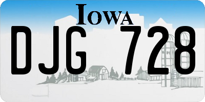 IA license plate DJG728
