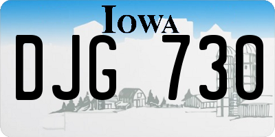 IA license plate DJG730