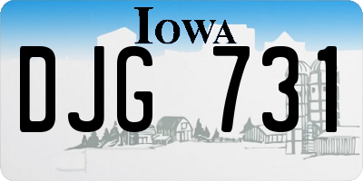 IA license plate DJG731