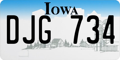 IA license plate DJG734