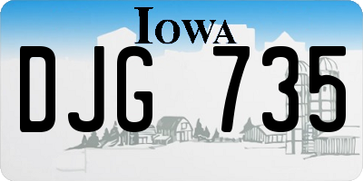 IA license plate DJG735