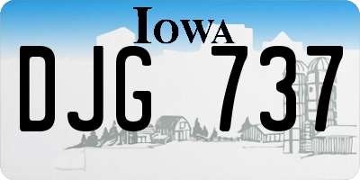 IA license plate DJG737