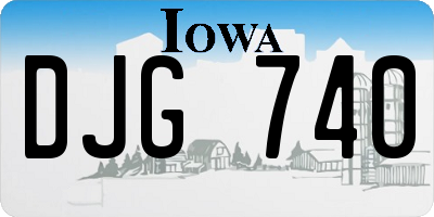 IA license plate DJG740