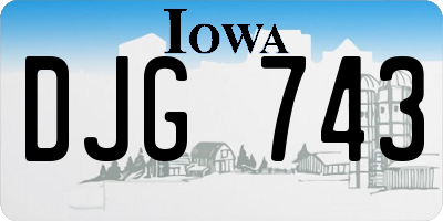 IA license plate DJG743