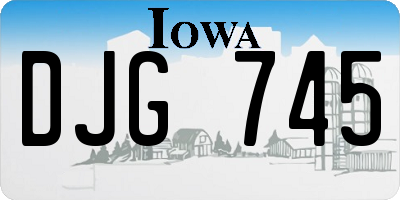 IA license plate DJG745