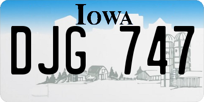 IA license plate DJG747