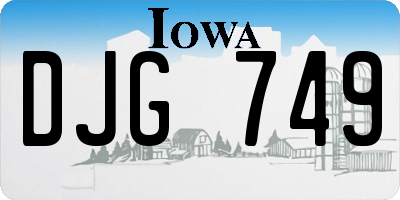 IA license plate DJG749