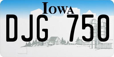 IA license plate DJG750