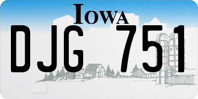 IA license plate DJG751