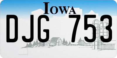 IA license plate DJG753