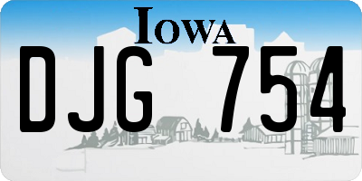 IA license plate DJG754