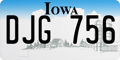 IA license plate DJG756
