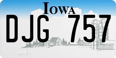 IA license plate DJG757