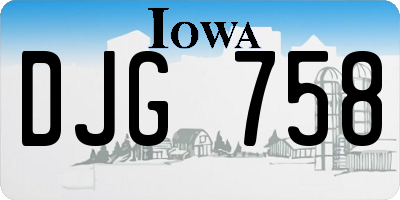IA license plate DJG758