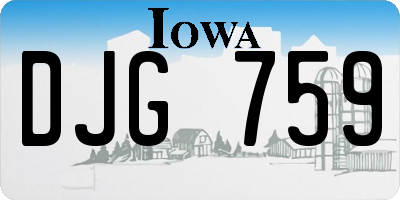 IA license plate DJG759