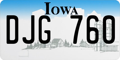 IA license plate DJG760