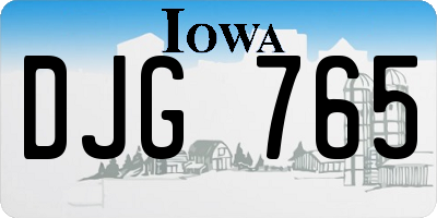 IA license plate DJG765