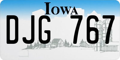 IA license plate DJG767