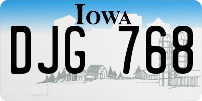 IA license plate DJG768