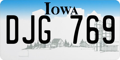 IA license plate DJG769