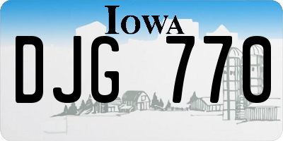 IA license plate DJG770