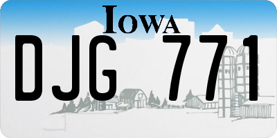 IA license plate DJG771