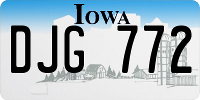 IA license plate DJG772