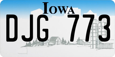 IA license plate DJG773