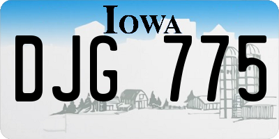 IA license plate DJG775