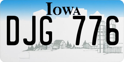 IA license plate DJG776