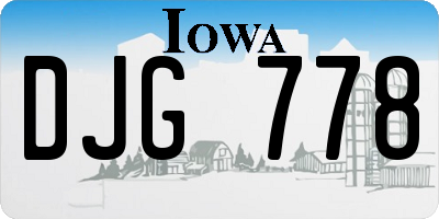 IA license plate DJG778