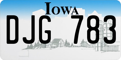 IA license plate DJG783
