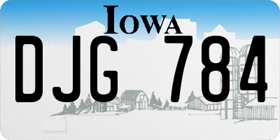 IA license plate DJG784