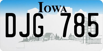 IA license plate DJG785