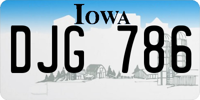 IA license plate DJG786