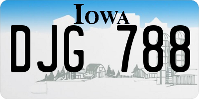 IA license plate DJG788