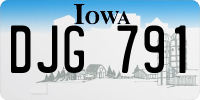 IA license plate DJG791