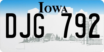 IA license plate DJG792