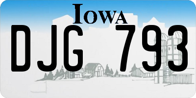 IA license plate DJG793