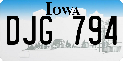 IA license plate DJG794