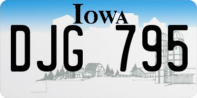 IA license plate DJG795