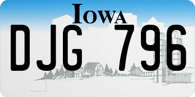 IA license plate DJG796