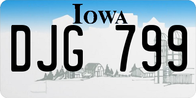 IA license plate DJG799